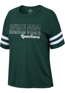 Colosseum Michigan State Spartans Womens Green Everbody Wants To Be Us Short Sleeve T-Shirt