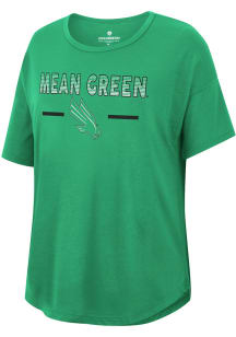 Colosseum North Texas Mean Green Womens Kelly Green Reporter Drop Shoulder Short Sleeve T-Shirt