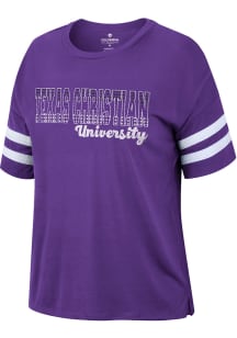 Colosseum TCU Horned Frogs Womens Purple Everbody Wants To Be Us Short Sleeve T-Shirt