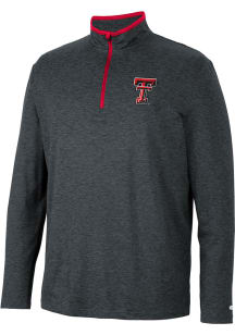 Colosseum Texas Tech Red Raiders Mens Black Tiger Long Sleeve 1/4 Zip Pullover