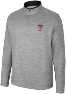 Colosseum Texas Tech Red Raiders Mens Grey Chase Long Sleeve 1/4 Zip Pullover