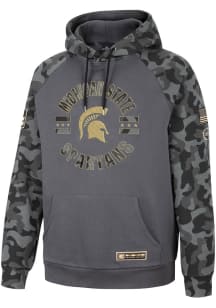 Colosseum Michigan State Spartans Mens Charcoal GI Joe Camo Pullover Long Sleeve Hoodie