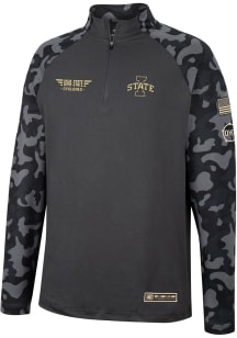 Colosseum Iowa State Cyclones Mens Charcoal Long Range Camo Long Sleeve 1/4 Zip Pullover