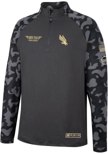 Colosseum North Texas Mean Green Mens Charcoal Long Range Camo Long Sleeve 1/4 Zip Pullover