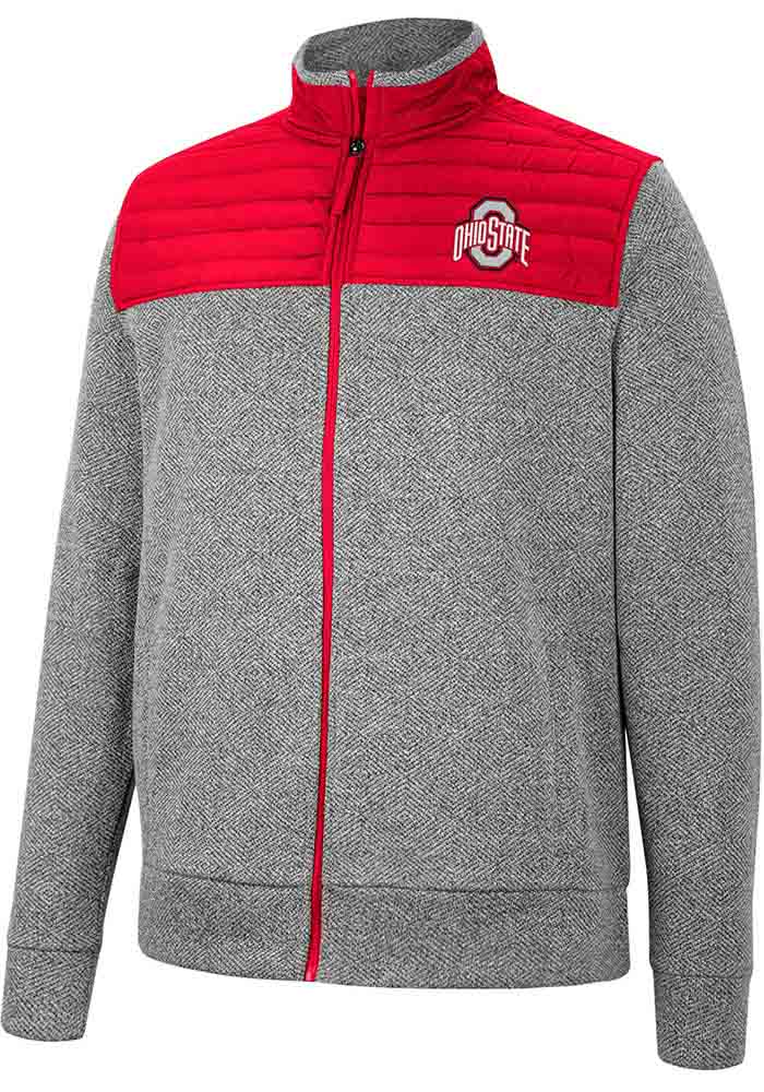 Colosseum Ohio State Buckeyes Mens Charcoal Putter Herringbone Medium Weight Jacket