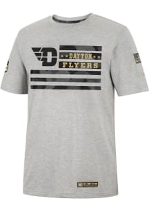 Colosseum Dayton Flyers Grey Shockwave Camo Flag Short Sleeve T Shirt