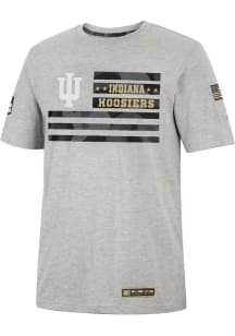 Colosseum Indiana Hoosiers Grey Shockwave Camo Flag Short Sleeve T Shirt