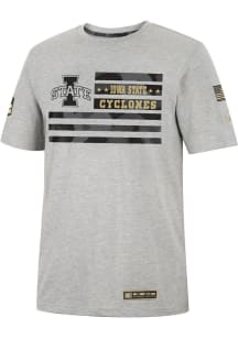 Colosseum Iowa State Cyclones Grey Shockwave Camo Flag Short Sleeve T Shirt