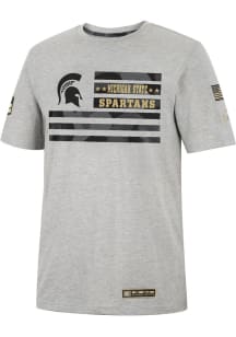 Colosseum Michigan State Spartans Grey Shockwave Camo Flag Short Sleeve T Shirt
