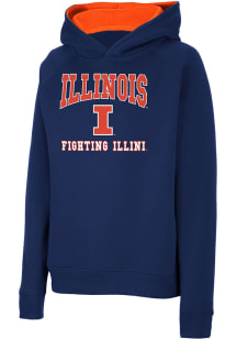 Colosseum Illinois Fighting Illini Youth Navy Blue Number 1 Long Sleeve Hoodie