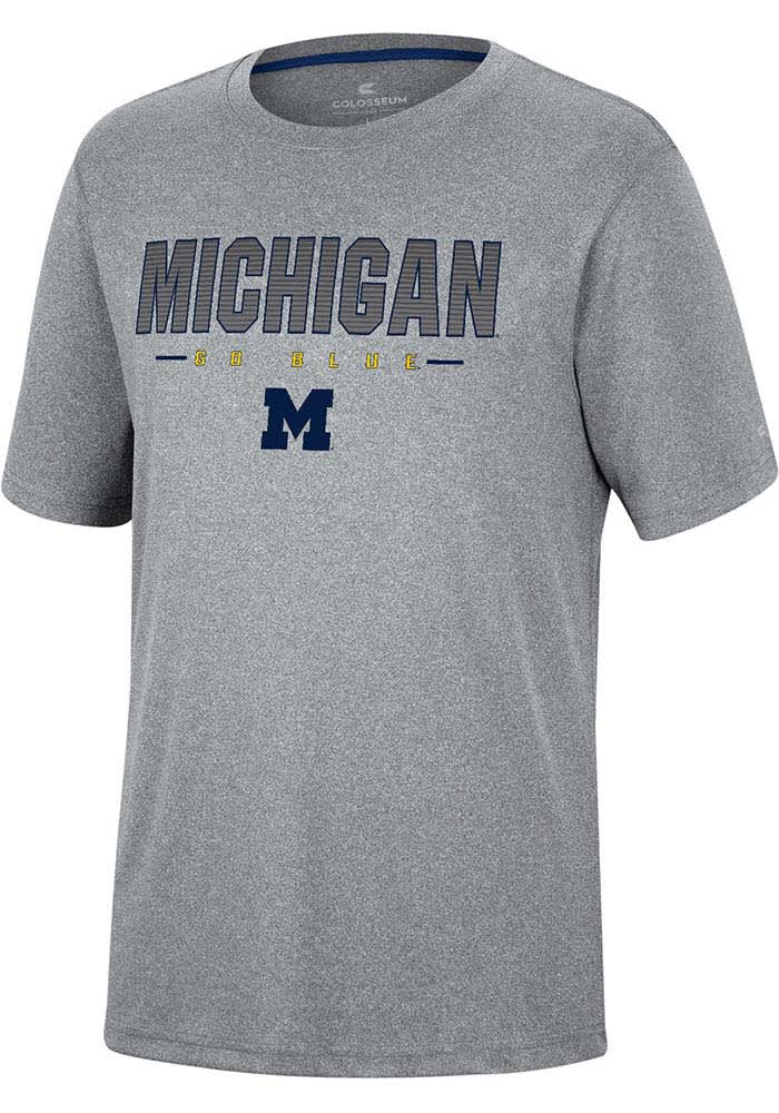 Colosseum Michigan Wolverines Youth Charcoal High Pressure Short Sleeve T-Shirt