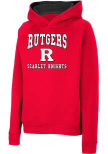 Youth Rutgers Scarlet Knights Red Colosseum Number 1 Long Sleeve Hooded Sweatshirt