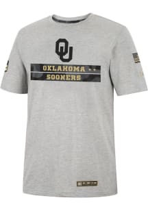 Colosseum Oklahoma Sooners Grey Shockwave Camo Flag Short Sleeve T Shirt