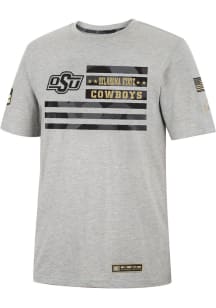 Colosseum Oklahoma State Cowboys Grey Shockwave Camo Flag Short Sleeve T Shirt