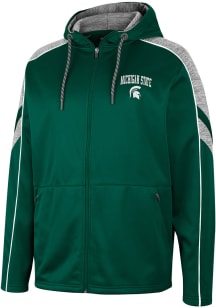 Colosseum Michigan State Spartans Mens Green Johnson Long Sleeve Zip
