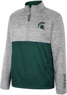 Colosseum Michigan State Spartans Mens Green John Long Sleeve 1/4 Zip Pullover