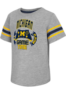 Colosseum Michigan Wolverines Toddler Grey Gamer Short Sleeve T-Shirt