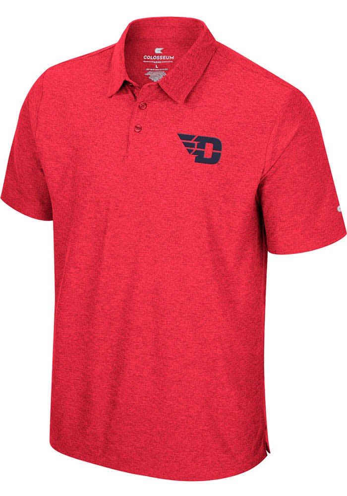 Colosseum Dayton Flyers Mens Red Skynet Short Sleeve Polo