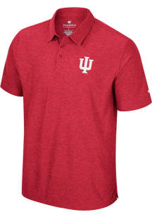 Mens Indiana Hoosiers Crimson Colosseum Skynet Short Sleeve Polo Shirt