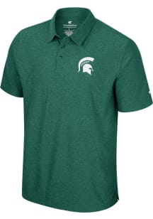 Colosseum Michigan State Spartans Mens Green Skynet Short Sleeve Polo