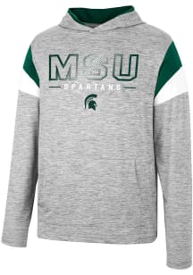 Colosseum Michigan State Spartans Mens Grey Hans Pullover Windshirt Hood
