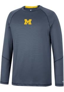 Colosseum Michigan Wolverines Navy Blue Dwayne Raglan Long Sleeve T-Shirt