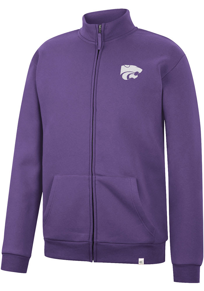 Colosseum K-State Wildcats Mens Purple Gruber Long Sleeve Full Zip Jacket