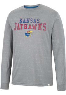 Colosseum Kansas Jayhawks Grey Youre In Charge Long Sleeve T Shirt