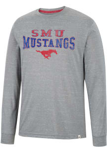 Colosseum SMU Mustangs Grey Youre In Charge Long Sleeve T Shirt