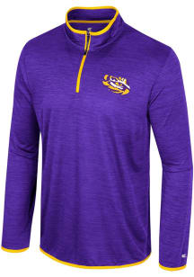 Colosseum LSU Tigers Mens Purple Wright Long Sleeve 1/4 Zip Pullover