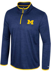 Colosseum Michigan Wolverines Mens Navy Blue Wright Long Sleeve 1/4 Zip Pullover
