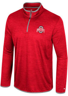 Colosseum Ohio State Buckeyes Mens Red Wright Long Sleeve 1/4 Zip Pullover