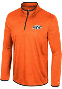 Colosseum Oklahoma State Cowboys Mens Orange Wright Long Sleeve 1/4 Zip Pullover