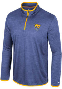 Colosseum Pitt Panthers Mens Blue Wright Long Sleeve 1/4 Zip Pullover