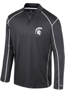 Colosseum Michigan State Spartans Mens Black Cameron Long Sleeve 1/4 Zip Pullover