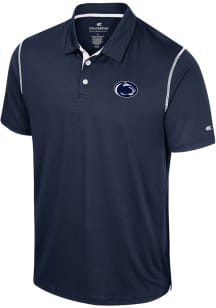 Mens Penn State Nittany Lions Navy Blue Colosseum Cameron Short Sleeve Polo Shirt