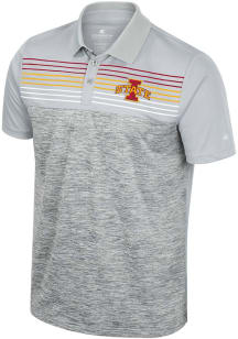 Colosseum Iowa State Cyclones Mens Grey Cybernetic Short Sleeve Polo