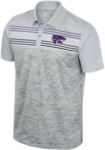 Colosseum K-State Wildcats Mens Grey Cybernetic Short Sleeve Polo