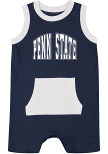 Baby Penn State Nittany Lions Navy Blue Colosseum Secret Life Short Sleeve One Piece
