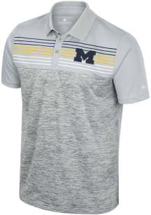 Colosseum Michigan Wolverines Mens Grey Cybernetic Short Sleeve Polo