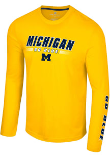 Colosseum Michigan Wolverines Yellow Endoskeleton Long Sleeve T Shirt
