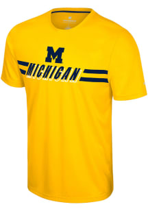 Colosseum Michigan Wolverines Yellow Hydraulic Press Short Sleeve T Shirt