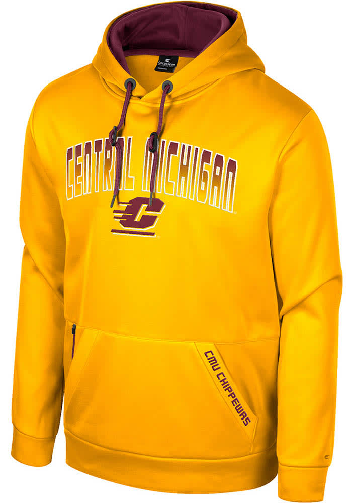 Central Michigan Chippewas Mens Colosseum GOLD Reese Hood