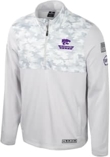 Colosseum K-State Wildcats Mens Grey Ice Long Sleeve 1/4 Zip Pullover