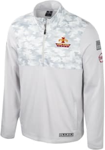 Colosseum Iowa State Cyclones Mens Grey Ice Long Sleeve 1/4 Zip Pullover