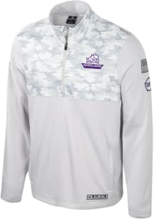 Colosseum TCU Horned Frogs Mens Grey Ice Long Sleeve 1/4 Zip Pullover