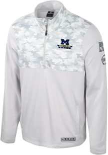Colosseum Michigan Wolverines Mens Grey Ice Long Sleeve 1/4 Zip Pullover