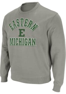 Colosseum Eastern Michigan Eagles Mens Grey Stadium Number One Long Sleeve Crew Sweatshirt