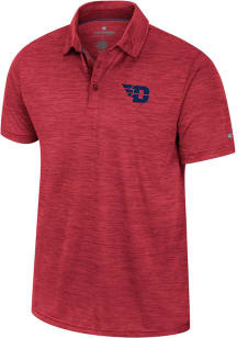 Colosseum Dayton Flyers Mens Red Positraction Short Sleeve Polo