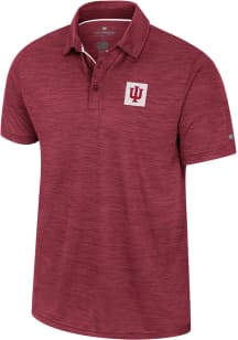 Colosseum Indiana Hoosiers Mens Red Positraction Short Sleeve Polo